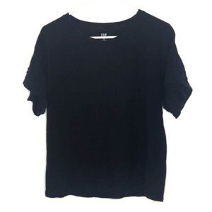Gap Womens XS Black Shirt with Bell Short Sleeves